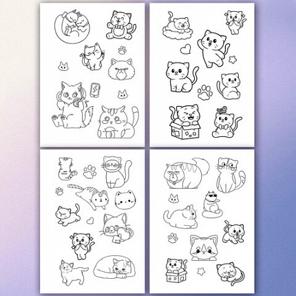 Стикербук РАСКРАСЬ И НАКЛЕЙ А5, 16 листов, 120 стикеров, на гребне, BRAUBERG, "Котики", 666048