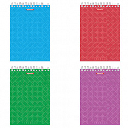 Блокнот А5, 146х205 мм, 60 л., гребень, картон, жесткая подложка, клетка, BRAUBERG, "Классика", 129812