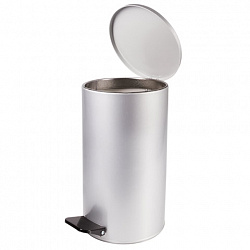 Ведро мусорное с педалью 20 литров, УСИЛЕННОЕ, серое, оцинкованная сталь, ТИТАН