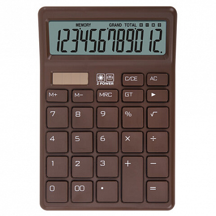 Калькулятор настольный BRAUBERG CH-12-BR (153х103 мм),12 разрядов, двойное питание, коричневый, 272961