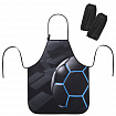 Фартук с нарукавниками для уроков труда ЮНЛАНДИЯ, регулировка по росту, 46х54 см, "Soccer ball", 273765