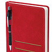 Ежедневник недатированный А5 138х213 мм, BRAUBERG "Slot", под кожу, держатель для ручки, 160 листов, красный, 116606