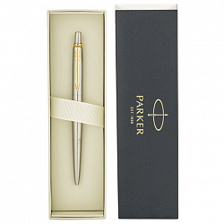 Ручка шариковая PARKER "Jotter Core Stainless Steel GT", ежедневник А5 коричневый, пакет, 880890