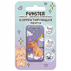 Корректирующая лента FUNSTER (ФАНСТЕР) "КАПИБАРЫ", 5 мм х 5 м, корпус ассорти, блистер, 273020