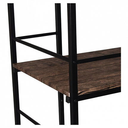 Стол на металлокаркасе BRABIX "LOFT CD-005", 1200х520х1200 мм, 3 полки, цвет морёный дуб, 641221