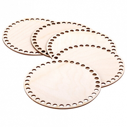 Донышки деревянные для вязания круглые, 5 шт., диаметр 15 см, BRAUBERG HOBBY, 665315