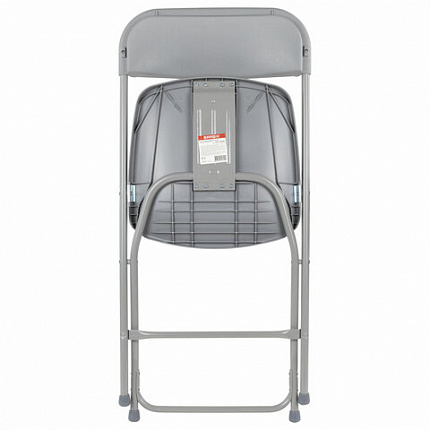 Стул складной BRABIX "Golf CF-002", серый каркас, пластик серый, 531564