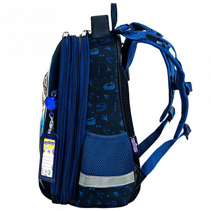 Ранец ЮНЛАНДИЯ EXTRA, с дополнительным объемом, 2 отделения, "Beware", 3D панель, 38x29x18 см, 272041