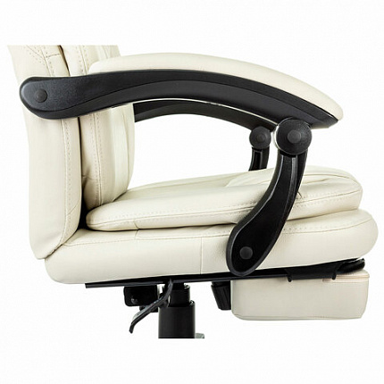 Кресло офисное CH-868N-BF, синхромеханизм, подставка для ног, экокожа, бежевое, 2018357
