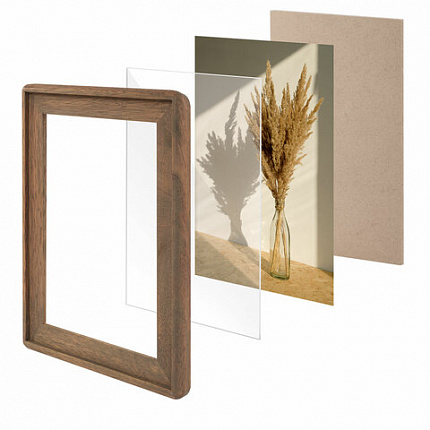 Рамка из мангового дерева BRAUBERG LOFT EGO, фото 15х21 см, акриловый экран, 20х26 см, 391281