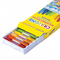 Восковые мелки утолщенные на масляной основе ЮНЛАНДИЯ "ДОМИКИ", 12 цветов, 273090