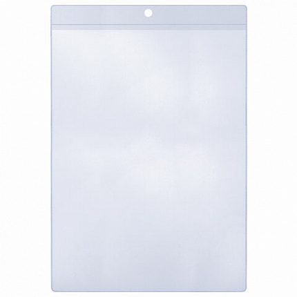 Карман информационный подвесной, ценникодержатель А4, КОМПЛЕКТ 25 шт., ПВХ, BRAUBERG, 291284