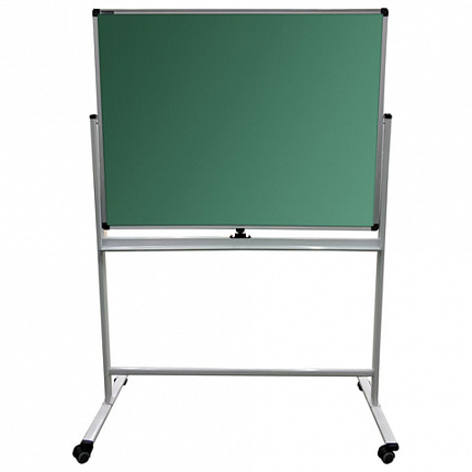 Доска для мела/магнитно-маркерная НА СТЕНДЕ 90х120 см, 2-сторонняя, зеленая/белая, BRAUBERG Premium, 236852