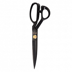 Ножницы портновские 290 мм, КЛАССИЧЕСКИЕ, черные, ручки с силиконовым покрытием, ОСТРОВ СОКРОВИЩ, 665599