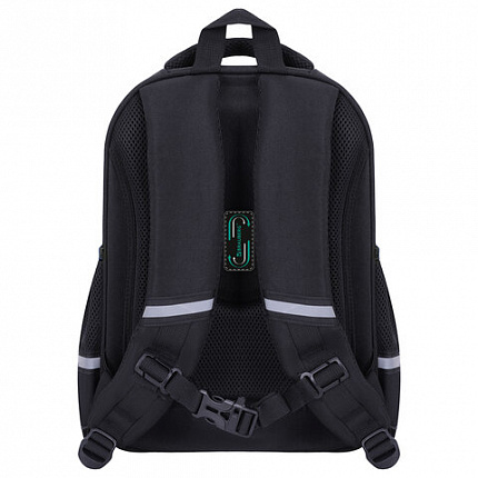 Ранец BRAUBERG STABLE, 2 отделения, с брелком, "Smoky car", LED-ЛАМПОЧКИ, 36х28х16 см, 274389