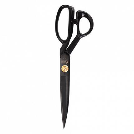 Ножницы портновские 290 мм, КЛАССИЧЕСКИЕ, черные, ручки с силиконовым покрытием, ОСТРОВ СОКРОВИЩ, 665599