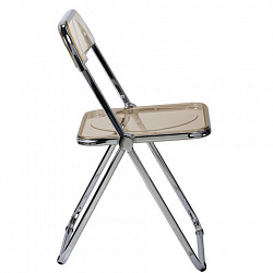 Стул складной прозрачный янтарный BRABIX "Glam CF-020", хромированный каркас, пластик, 533246