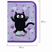 Пенал ПИФАГОР, 1 отделение, 2 откидные планки, полиэстер, 20х14 см, "Falling cat", 272287