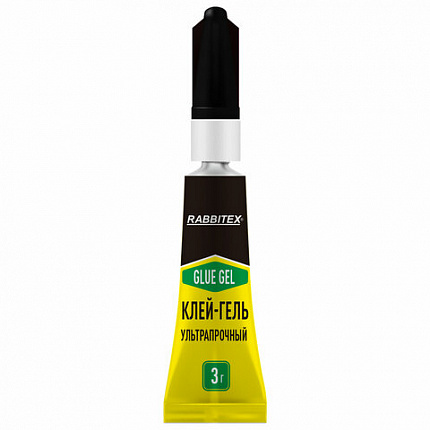 Клей-гель секундный суперклей УЛЬТРАПРОЧНЫЙ, набор 2х3 грамм, RABBITEX (РАББИТЕКС) "ДВА СЛОНА", 609814