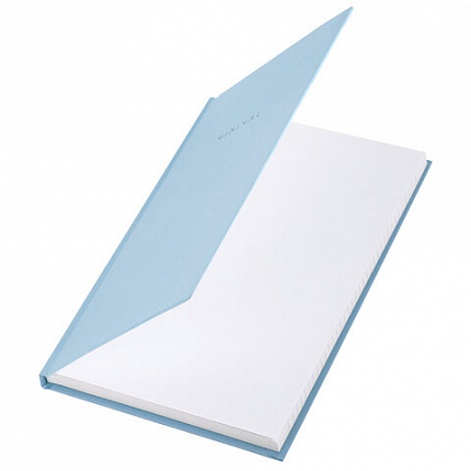 Блокнот А5 134х206 мм, 80 л., твёрдый, клетка, BRAUBERG "Minimal", голубой, 116442