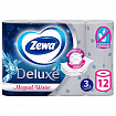 Бумага туалетная 3-х слойная 12 рулонов (12х18 м), белая, ZEWA Deluxe, 144029