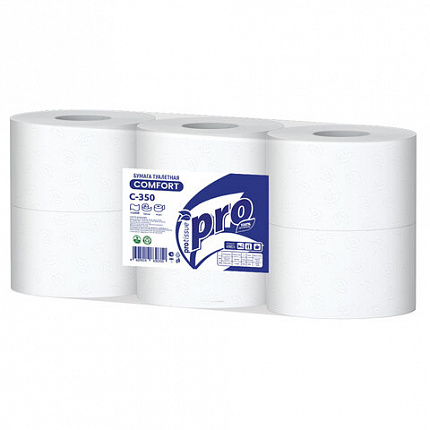 Бумага туалетная 525 метров, PROtissue (T1) COMFORT, 1-слойная, белая, КОМПЛЕКТ 6 рулонов, С350