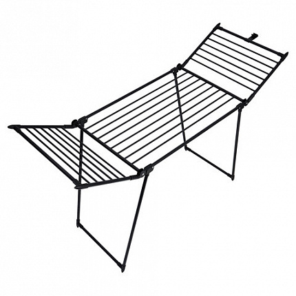 Сушилка напольная для белья раскладная, 3 зоны сушки, 19 метров, LAIMA HOME TRIO BLACK, 700470