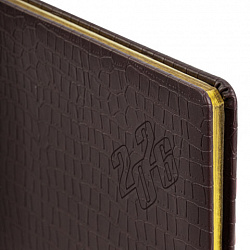 Еженедельник датированный 2026 БОЛЬШОЙ ФОРМАТ 210х297 мм, А4 BRAUBERG "Comodo", под кожу, коричневый, 117152