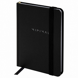 Блокнот с резинкой в клетку 96 л., МАЛЫЙ ФОРМАТ А6, 109х148 мм, твердая обложка, BRAUBERG, "Minimal", 116333