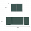 Доска для мела магнитная 3-х элементная 100х150/300 см, 5 рабочих поверхностей, зеленая, BS, ТЭ-300М