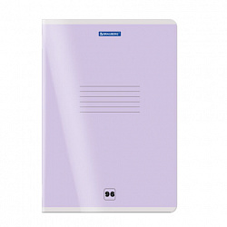 Тетрадь пластиковая обложка (прозрачная) А4, 96 листов, скоба, клетка, BRAUBERG "Smart Cover", АССОРТИ (микс в спайке), 405042