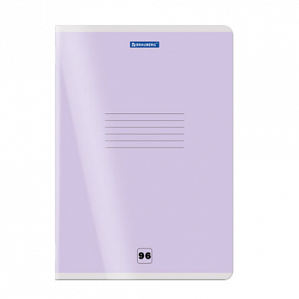 Тетрадь пластиковая обложка (прозрачная) А4 96 листов, скоба, клетка, BRAUBERG "Smart Cover", АССОРТИ (микс в спайке), 405042