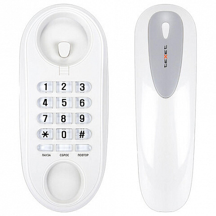 Телефон TEXET TX-236, тональный/импульсный режим, повтор, серый, 125840