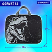 Папка на молнии с ручками BRAUBERG А4, 1 отделение, полиэстер, 80 мм, "Scary dino", 273308