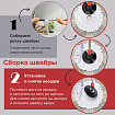 Швабра с отжимом и ведром 7л/5л отжим центрифуга / рукоятка, 2 круглые насадки, крепление кольцо, черный, LAIMA 607487
