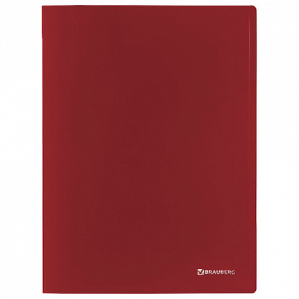 Папка с металлическим скоросшивателем BRAUBERG стандарт, красная, до 100 листов, 0,6 мм, 221632