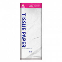 Цветная бумага ТИШЬЮ 17 г/м2, 50х66 см, 10 листов, цвет белый, ЗОЛОТАЯ СКАЗКА, 116483