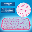 Пенал-косметичка BRAUBERG LUCENT на молнии, прозрачный, "Hearts", 21х5х9 см, 272345