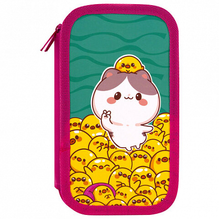 Пенал ЮНЛАНДИЯ, 3 отделения, картон с эффектом soft-touch, 19х11 см, "Duck tales", 273500