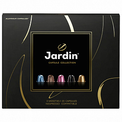 Кофе в капсулах, 20 порций, ассорти 5 вкусов, для Nespresso, JARDIN "Capsule collection", 1492-10