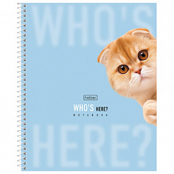 Тетрадь А5 96 л., HATBER, спираль, линия, матовая ламинация, "Кто здесь?" (микс в спайке), 093672, 96Т5лВ2сп