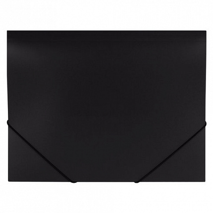 Папка на резинках BRAUBERG "Office", черная, до 300 листов, 500 мкм, 227713