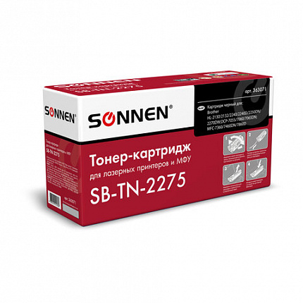 Картридж лазерный SONNEN (SB-TN2275) для BROTHER HL-2240R/2240DR/2250DNR, ресурс 2600 страниц, 363071