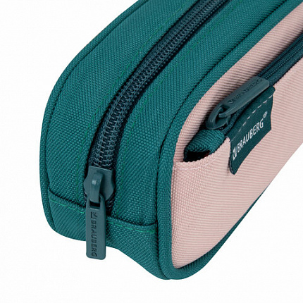 Пенал-футляр BRAUBERG, 2 отделения, 3D-элемент, полиэстер, "Fun dino", 23х8х5 см, 273572