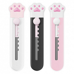 Нож канцелярский "Лапки", Cat Paw, 9 мм, автофиксатор, BRAUBERG HOBBY, в дисплее, 238346