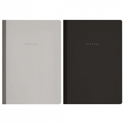 Тетрадь А4 96 л. BRAUBERG, на сшивке с корешком, клетка, обложка картон, "Minimal Classic", 405281