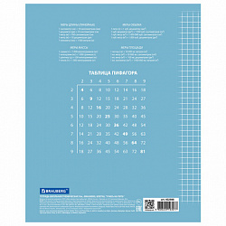 Тетрадь 18 л. BRAUBERG ЭКО "5-КА", клетка, обложка картон 170 г/м2, СИНЯЯ, 402988