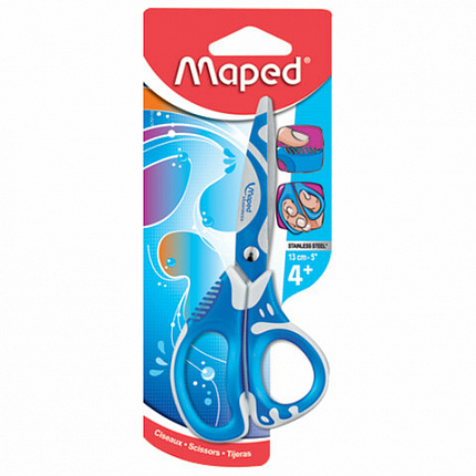 Ножницы MAPED (Франция) "Zenoa Fit", 130 мм, прорезинные ручки, с цветной печатью, ассорти, 670110