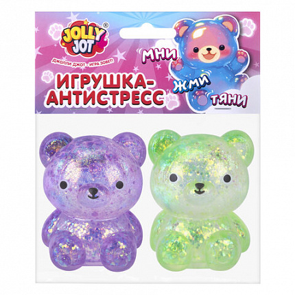 Игрушка-антистресс "МЕДВЕДИКИ. НАБОР 2 ШТУКИ", 5 см, ассорти 4 цвета, дисплей, JOLLY JOT (ДЖОЛЛИ ДЖОТ), 665771