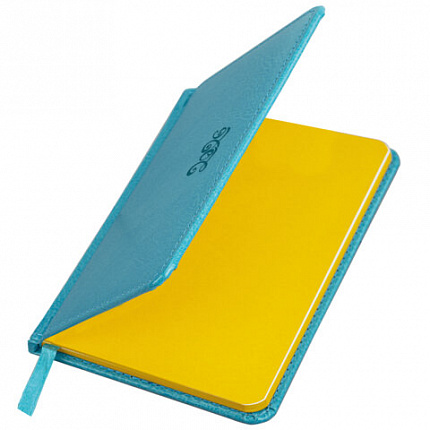 Еженедельник датированный 2026, МАЛЫЙ ФОРМАТ 95х155 мм, А6, BRAUBERG "Rainbow", под кожу, бирюза, 117189